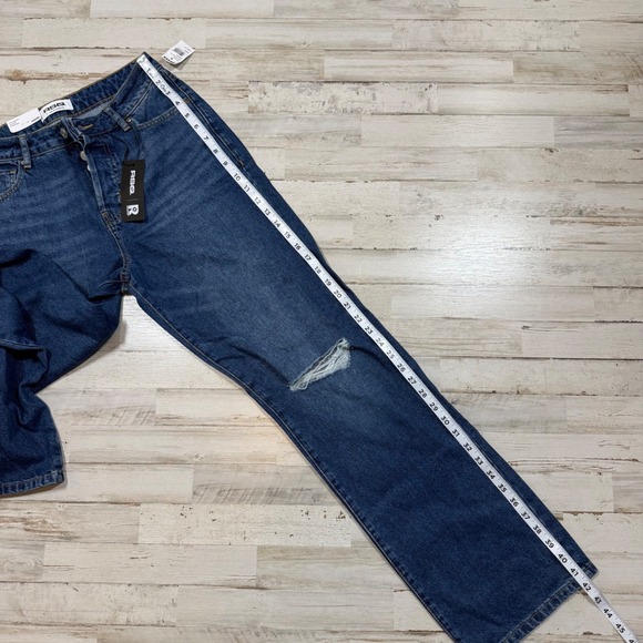 NWT RSQ High Rise Straight Leg Jeans Med Wash Distressed Button Fly Womens Sz 27 - Picture 6 of 9